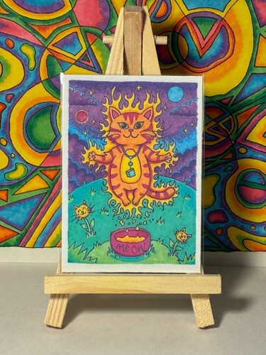 Aceo print magic cat - aceo,