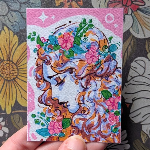 Aceo print garden pink 3 - aceo, #3